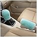 Dotesy Genuine Sheepskin Auto Gear Shift Knob Cover Handbrake Cover Set - Soft Fluffy Pure Wool Car Interior Gear Shift Parking Break Cover Protector Sleeve, Mint Green