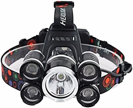 Waterproof Super Bright, 5 LED Light, 6000 Lumens Headlamp With Rechargeable Batteries By Balanced Revolution (4 Flashlight Lighting Modes, XML T6 &amp; XPE LED Lights) For Any Outdoor Adventure