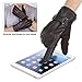 Vbiger Leather Gloves Winter Mittens Touch Screen Gloves For Men, One Size, Brown