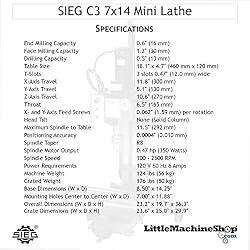 SIEG Mini Mill X2D - 350 Watt Variable Speed