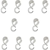 10pcs 925 Sterling Silver Pendant Clasp Finding with Open Loop Jewelry Bails for Pendants Slider Connectors for Charm Necklace Jewelry Making