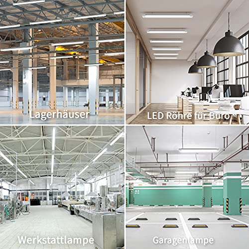 Öuesen LED Feuchtraumleuchte 120cm, 36W 3600LM LED Röhre, IP66 Wasserdichte Werkstatt Deckenleuchte Wannenleuchte für… – Bild 7