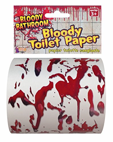 Forum Novelties Bloody Bathroom Toilet Paper, Red/White