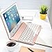 KVAGO iPad Keyboard Case Compatible with iPad 9.7 inch 2018/2017 F8S Hard Shell Case with 7 Colors Back-lit Wireless Keyboard for iPad 6th Gen,5th Gen -Rose Gold