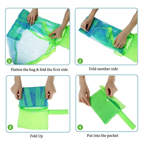 Payanwin Large Mesh Beach Bag Tote Your Swim, Pool, Beach Scuba Gear, Pool Sand Toys, Beach Towels, Gym Clothes, Laundry More Multi-Use Storage Bag Toy Organizer,Blue - Thumbnail 3