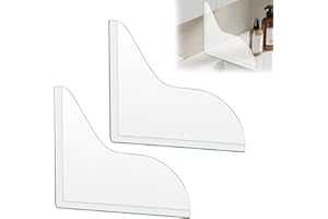 Yuunheg 2 Pack Shower Corner Water Guard,Clear Self-Adhesive Splash Guard for Bathtub,Silicone Bathroom Shower Splash Guards to Keep Water in Bath,Easy to Install