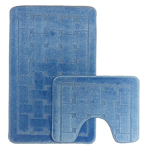 Emma Barclay Orkney Bath Mat & Pedestal Mat Set, Blue