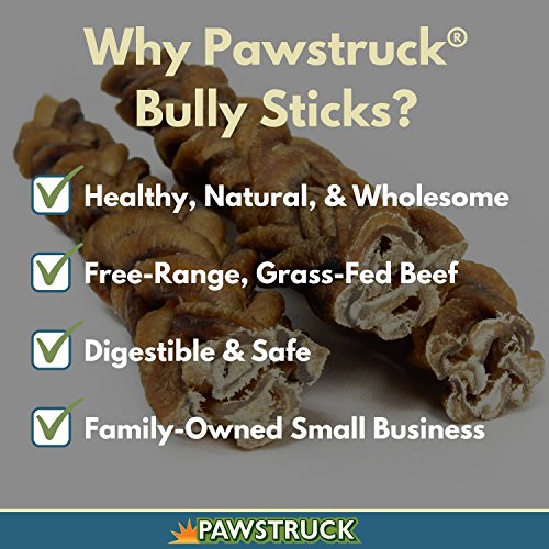 Monster Braided Bully Stick for Dogs (8 Pieces Per Stick!) Natural Low