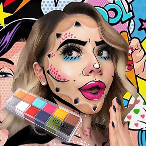 12 Color Face Body Painting Oil Palette, Professional NonToxic Makeup