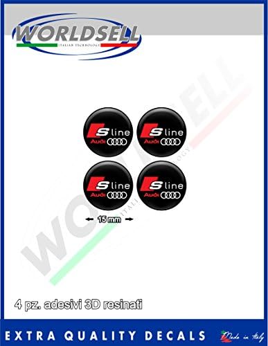 Adhesive resin 3D effect kit 2 pcs 3.5 cm " AUDI S LINE A12345 TTRS RS3 RS4 RS6 RS8 R8 "