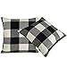 Black White Checkers Plaids Throw Pillow Case Sham Decor Cushion Covers Square 18x18 Inch Linen 2pcs