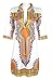 Traditional African Print Dashiki Bodycon Plus Size Short Sleeve Dress White XXX-Large