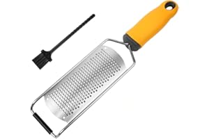 Pro Zester Grater, Lemon Parmesan Zester, Chocolate, With Razor-Sharp Stainless Steel Blade, Protective Cover and Cleaning br