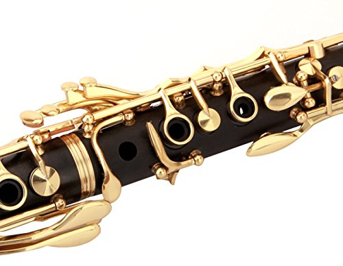 image for Glory Black/Gold keys Clarinet B Flat with 2 Barrels, 11reeds,8 Pads c