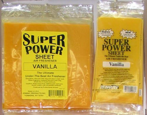 Jenray Under-TheSeat Air Freshener: Super Power Sheet Full Sheet Vanilla Full Sheet Vanilla