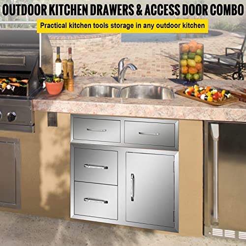 Mophorn Outdoor Kitchen Door Drawer Combo 35.4" W x 23.6" H x 24.4''D