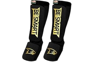 Be Smart Kids, Adults, Youth, Men and Women Muay Thai MMA Kickboxing Shin Guards, Instep Guard Training, Sparring Protective 