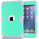 iPad mini 4 Case, iPad mini 4 Retina Case, Easytop Anti-slip Shock-absorption Silicone Inner Bumper High Impact Resistant Hybrid Three Layer Protective Cover Case for iPad mini 4 (Mint + Grey)