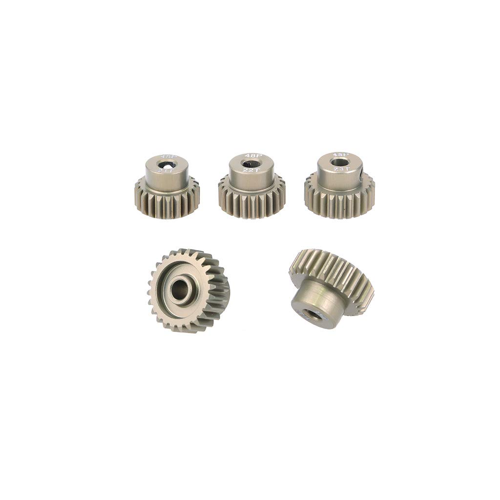 Fasizi 5PCS 48DP 21T 22T 23T 24T 25T Pinion Motor Gear Combo Set for 1/10 Rc Car Brushed Brushless Motor