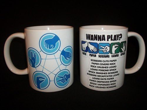 Wanna Play? Rock, Paper Scissors, Lizard, Spock Ceramic Mug