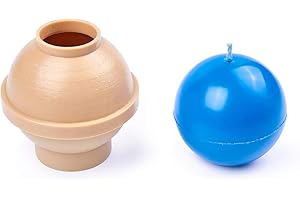 Ball diameter: 2.5 in - Sphere - 30 ft. of wick included as a gift - Plastic candle molds for making candles