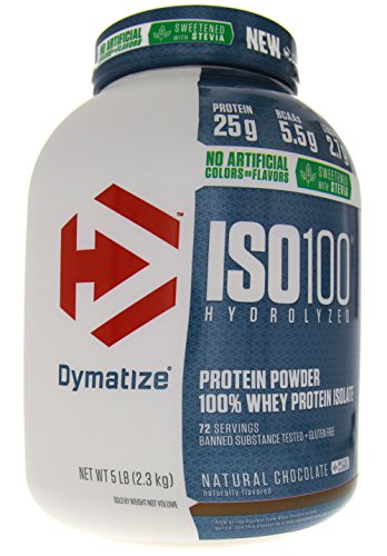 Dymatize ISO 100 Whey Protein Powder Isolate, Natural Chocolate, 5 Pound