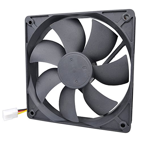 Pinfox 12V DC Quiet Cooling Fan, Variable Speed Control By 5V To 12V Input, 120mm x 120mm x 25mm, 3 Pin Dual Ball Bearings for PC Computer Case, Home Theater Cabinet, Receiver DVR Xbox, Incubator