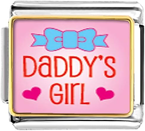LuckyJewelry Daddy's Girl Etched Italian Charm Sale Cheap fit Nomination Link Bracelet