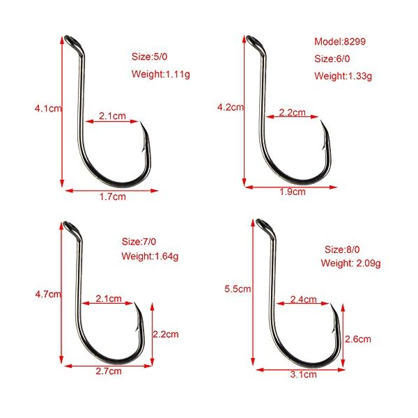 Luengo-100pc-8299-10-90-Octopus-Fishing-Hook-High-carbon-Steel-Black-fishhook-Saltwater-Bass Luengo-100pc-8299-10-90-Octopus-Fishing-Hook-High-carbon-Steel-Black-fishhook-Saltwater-Bass