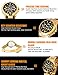 Gold Watches for Men, Men's Gold Stainless Steel Luxury Analog Wrist Watch with Classic Black Dial