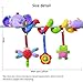 BIMOUR Baby Rattles Crib Stroller Toy for Babies 3 6 9 12 Months, Infant Activity Crib Hanging Toy Teether Rattles Toys Shape Design Spiral Stroller Plush Toys for Baby Boys Girls(Elephant)