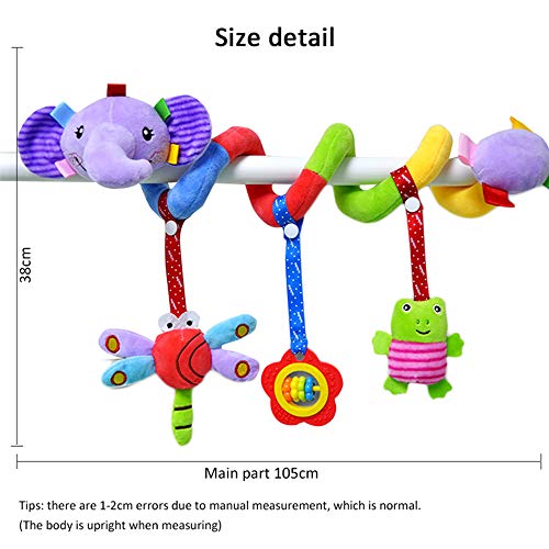 image for BIMOUR Elephant Cartoon Stroller Arch Rattles Hanging Cute Plush Anima