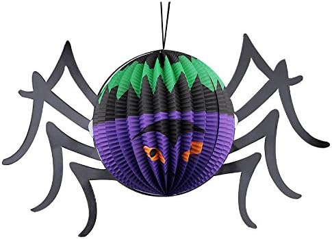 Halloween Party Decorations Paper Spider Lantern by Hello Halloween | Each Decorative Paper Spider Approx. 7.4” x 10.2” x 18.11”