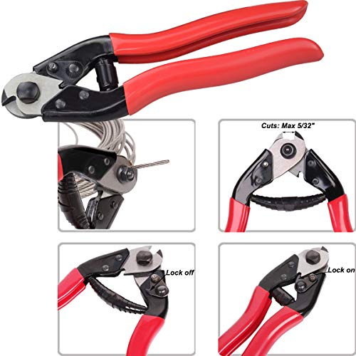 Lulultn Cable Railing Crimper, for 1/8 Stainless Steel Cable Railing Hardware Kit, with Cable