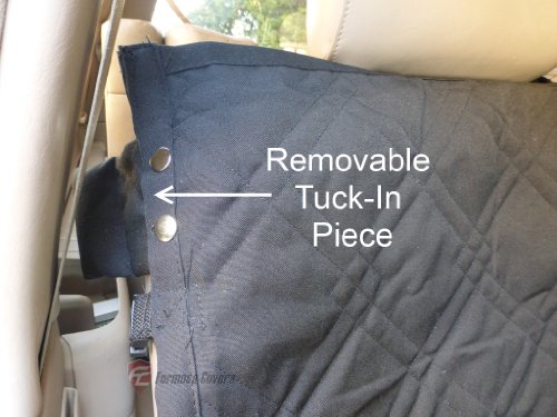 Deluxe Quilted and Padded Back Seat Bench cover with Non-Slip fabric in Seat area - One size fits all 56"W Black