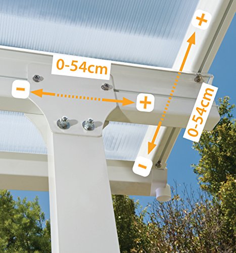 Canopia by Palram Terrassenüberdachung Alu Feria 3x5.46 Polycarbonat Hohlkammerplatten Pergola 546 x 300 cm Weiss zur Überdachung ihrer Terrasse – Bild 5