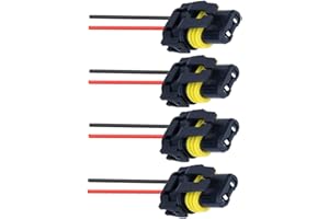 BlyilyB 4-Pack 9005 9006 HB3 HB4 Female Adapter Wiring Harness Sockets Wire Connector for Headlights Fog Lights
