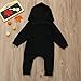 Baby Boy Girls Christmas Romper Velvet Hoodied Snowman Jumpsuit Toddler Costume Xmas Clothes (A Black, 0-3 Months)