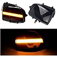 Kakulkomen LED Dynamic Side Mirror Maker Turn Signal Light for Volvo XC70 2008-2012 XC90 2007-2014 Side Wing Mirror Indicator