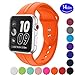 Sundo Apple Watch Band Silicone 38mm 42mm, Iwatch Replacement Wrist Strap Bracelet Band for Apple Watch Nike+ Sport Edition Series 1 Series 2 Series 3 (Orange 42 ML)