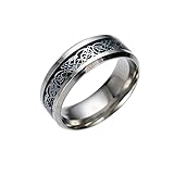 Shusuen ☜ Titanium Steel Dragon Ring with Silver