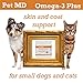 Pet MD - Omega 3 for Dogs - Fish Oil for Dogs with Krill Oil and Fatty Acids for Skin and Coat Health - 60 Softchews for Small Dogs and Cats