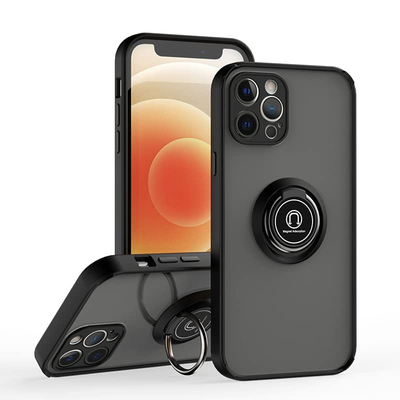 Photo 1 of ymxdmd is Specially Designed for iPhone 13 Pro Max Anti-Fingerprint, Built-in 360° Rotating Ring Bracket Solid and Durable Magnetic car Phone case, Suitable for iPhone 13 Pro Max 6.7inches Male-Black