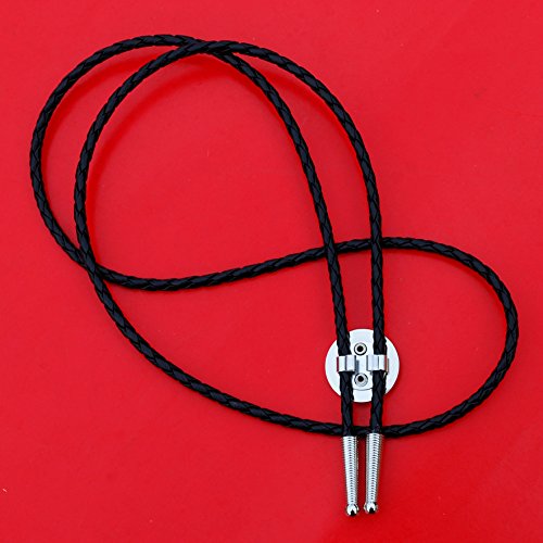 US 1913 ~ 1938 Indian Head Buffalo Nickel 5 Cent Coin Silver Plated Slide 36" Leatherette Cord Bolo Tie NEW - Thumbnail 5