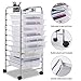 Giantex 10 Drawer Rolling Storage Cart Scrapbook Paper Office School Organizer (Clear)