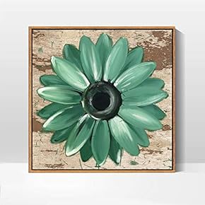 Framed Canvas Wall Art for Living Room, Bedroom Daisy Theme Canvas Prints for Home Decoration Ready to Hang - 16x16 inches