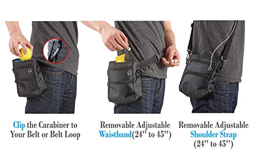 image for DELOMO Dog Treat Pouch for Training - Easily Stores Pet Toys, Kibble, 