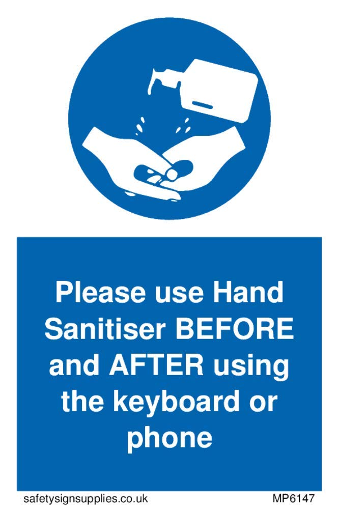Please use Hand Sanitiser BEFORE and AFTER using the keyboard or phone