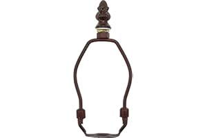 Bieye SS001 Lampshade Lamp Shade Support with Finial for Tiffany Style Stained Glass Table Lamp (Brown 4" High)
