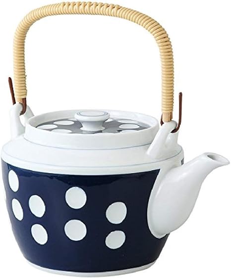 Amazon 急須 大 土瓶 ティーポット 大きい 急須 かわいい 急須 おしゃれ 陶器 波佐見焼 日本製 1800 水玉10号土瓶 急須 オンライン通販